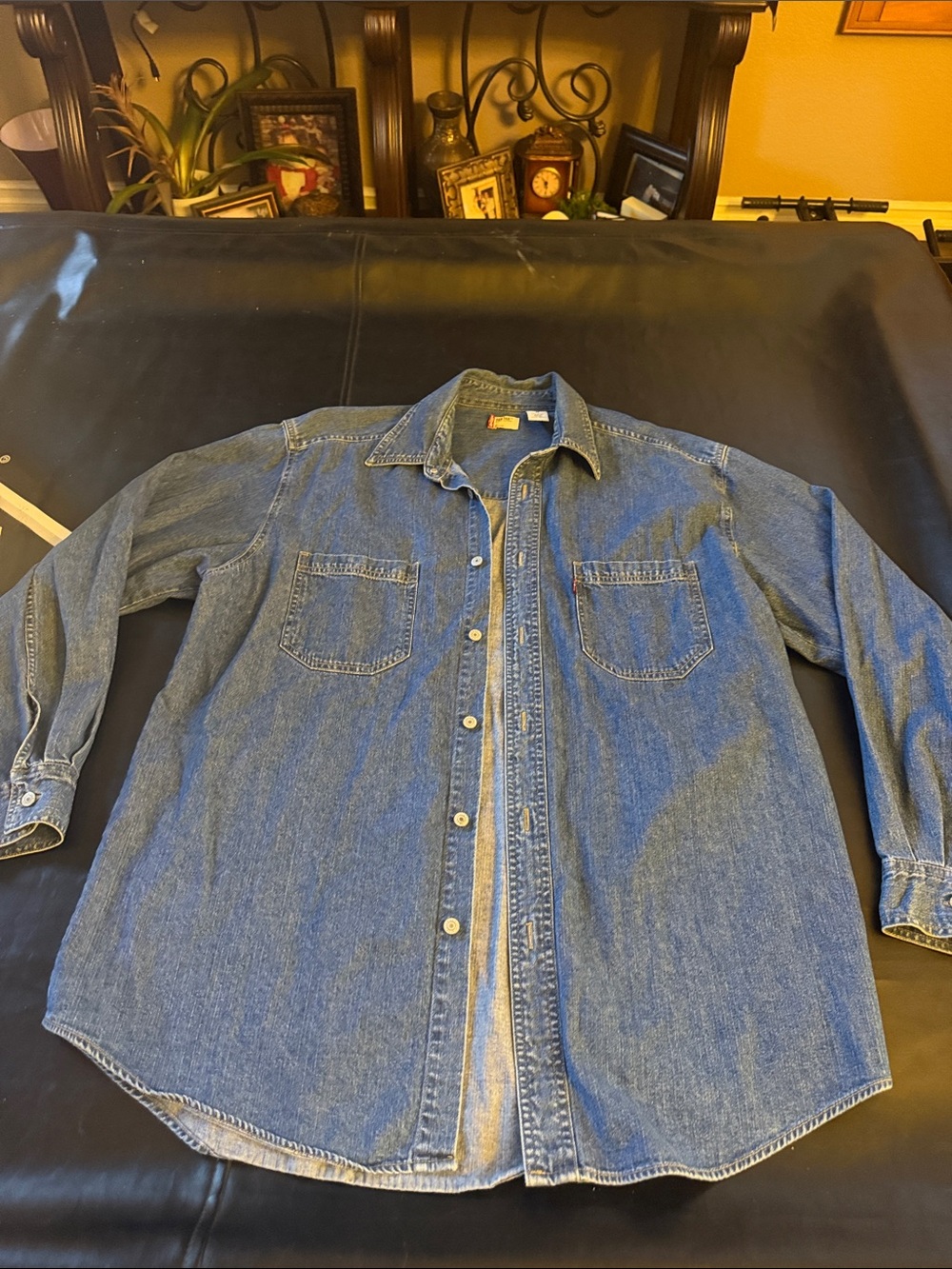 Levi's Classic Blue Denim Button-Down Shirt over size more like a men’s large